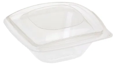 Produktbild von 20x Salatschalen mit Deckel aus PLA transparent 240 ml