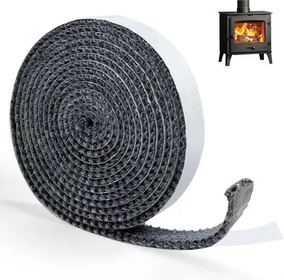 Obrázek produktu pro Těsnění komínů ze skleněných vláken, 2 mm x 10 mm x 2 m, pro kachle, komíny a kamna