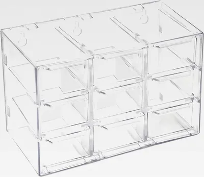 Produktbild von Schubladenbox Schreibtisch Organizer mit 9 Schubladen, Stapelbarer Aufbewahrungsbox, Schubladenschrank Kunststoff für Desktop Storage, Klein Klare Schublade Schrank für Makeup Schmuck