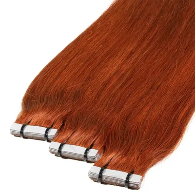Zdjęcie produktu dla Przedłużanie włosów taśmą Premium Naturalne włosy #8/43 jasny blond czerwono-złoty