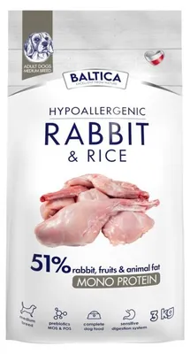 Zdjęcie produktu dla Hipoalergiczny królik i ryż BALTICA NUTRACEUTIC M 3 kg