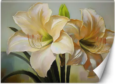 Produktbild von Vlies fototapete Weiß bemalte Blume 450x315 cm Feeby Weiß inkl. Kleber einfache Montage