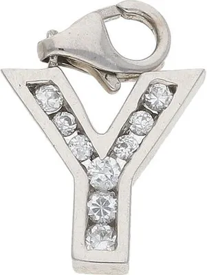 Produktbild von JuwelmaLux Charm Anhänger Buchstabe "Y" 925/000 Sterling Silber mit Zirkonia JL30-02-3655