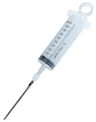 Obrázok produktu pre Injektor na marinády - 100 ml - plastový - priehľadný