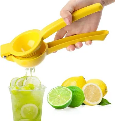 Produktbild von Handgeführte Zitruspresse 7 cm Durchmesser - Zitruspresse für Küche, Bar und Restaurant (Gelb)