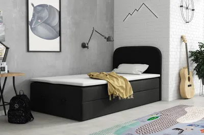 Produktbild von VELAR Boxspringbett mit bettkasten "HUGO", 100 cm, SCHWARZ