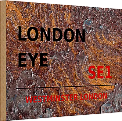 Produktbild von Holzschild London 30x20cm Westminster London Eye SE1 Rost