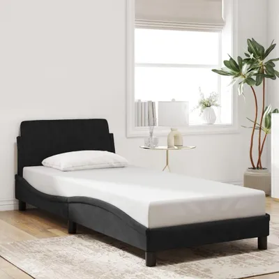Produktbild von Bettgestell in Schwarz ohne Matratze 90x190 cm aus Samt