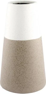 Produktbild von Gilde konische Vase "Taglio" creme/braun L= 8,5 cm B= 13,0 cm H= 24,5 cm 31554
