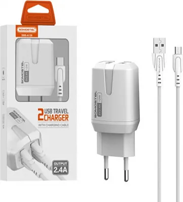 Produktbild von MicroUSB Netzladegerät 2400 mA mit Sicherheitszertifikaten