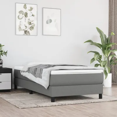 Produktbild von vidaXL Bettgestell ohne Matratze Dunkelgrau 90x200 cm Stoff
