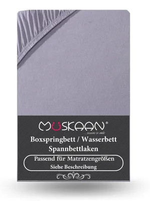 Produktbild von Premium Jersey Spannbettlaken 180x200 cm - 200x220 cm + 40 cm Boxspringbett mit Elasthan grau