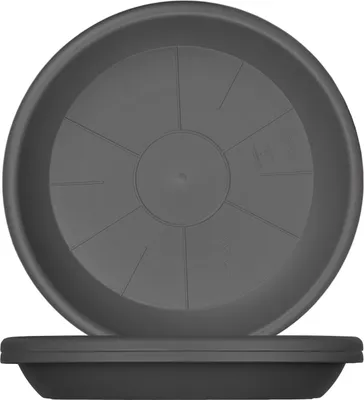 Produktbild von BigDean 3x Blumentopf Untersetzer Ø 34 cm Farbe Anthrazit Kunststoff Blumenuntersetzer Blumentopfuntersetzer passend zu Ø 35 cm Blumentöpfen