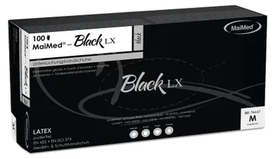 Produktbild von 1000 Einmal U-Handschuhe, MaiMed BLACK Latex puderfrei Gr. XL