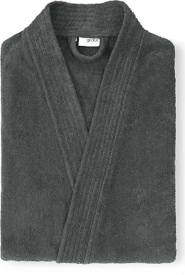 Produktbild von grace grand spa Bademantel Kimono aus weicher Frottierware Dunkelgrau S