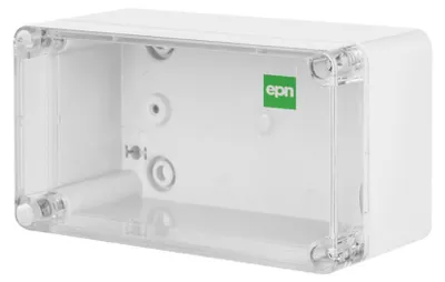 Hochwertige Abzweigdose / Industriebox / Leergehäuse / IP65 / grau mit transparenter Front / 170 x 105 x 82 mm