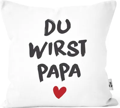 Produktbild von Kissenbezug mit Spruch Du wirst Papa Geschenk Ankündigung Schwangerschaft Moonworks® weiß unisize