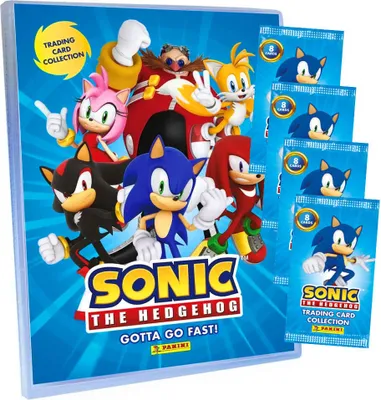 Produktbild von SONIC Karten - (2025) The Hedgehog Sammelkarten - 1 Mappe + 4 Booster