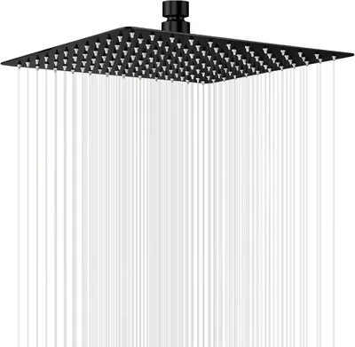 Produktbild von Wassersparende Kopfbrause, 12 Zoll Regendusche Edelstahl, Brausekopf mit Antikalk-Funktion, Duschkopf Regenduschkopf Quadratisch