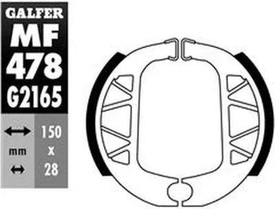 Immagine prodotto di Ganasce freno Galfer MF478G2165 OEM in mescola posteriore per Yamaha XC Cygnus X F BWS 125 / 150 ccm