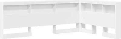 Obrázok produktu pre vidaXL Úložný čelo postele s policou Biela 207,5 x 137,5 x 76,5 cm