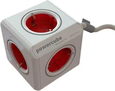 Produktbild von Allocacoc PowerCube, 1,5 m, Drinnen, Typ E, Typ E, 1 mm², Rot, Weiß