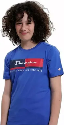 Productafbeelding van Champion heren T-shirt met korte mouwen, blauw, maat 9-10 jaar
