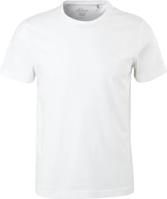 Produktbild von s.Oliver Herren T-Shirt - Basic, Rundhals, Baumwolle, einfarbig Weiß S