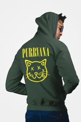 Produktbild von D&B Unisex Hoodie ZIPZN00009 Purrvana Waldgrün-Größe S