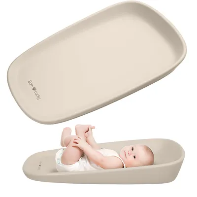 Produktbild von Born Lucky Baby-Wickelauflage 68 × 43 cm, schadstofffreie EVA-Polsterung, pflegeleichtes Polyester, neutraler - Clay