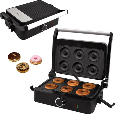 Produktbild von Syntrox Germany Multifunktionsmaker 1000W Wechselplatten Donut schwarz