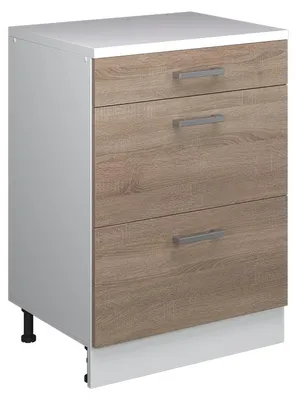 Image de Commode d'extension Vicco Rion Sonoma/Blanc 60x46cm sans pente avec 3 tiroirs, Model 60791