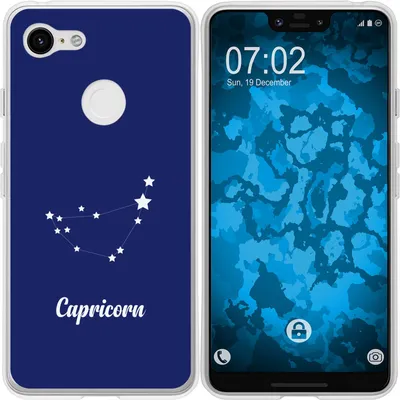Produktbild von PhoneNatic Case kompatibel mit Google Pixel 3 XL Silikon-Hülle SternzeichenCapricornus M7