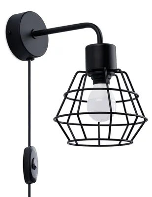 Obrázek produktu pro Nástěnné svítidlo SUBA černé 1xE14 10W ocel 23x23x15cm Sollux Lighting
