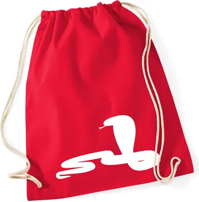 Produktbild von Huuraa Turnbeutel Schlange Kobra Silhouette 12 Liter Classic Red Baumwolle Rucksack Geschenkidee