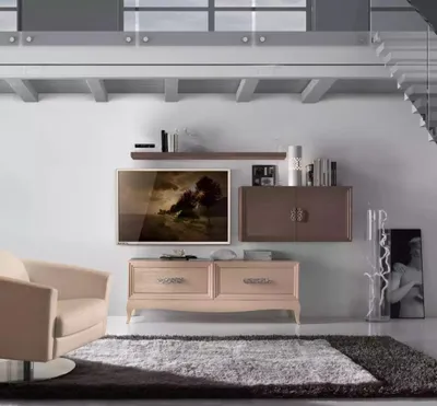 Produktbild von TV-Ständer Seitenschrank Moderne Wohnwand Wohnzimmer Set  Modern 3tlg