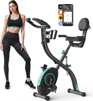 Produktbild von 4-in-1 klappbarer Heimtrainer für Zuhause– magnetischer Ergometer mit 16 Stufen, LCD & Pulsmessung, Tabletständer, kompatibel Kinomap, bis 136 kg