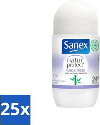 Productafbeelding van Sanex Natur Protect – Deodorantroller – Zachte en frisse geur – Met natuurlijke bamboe – 50 ml - Voordeelverpakking - 25 stuks