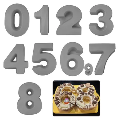 Immagine prodotto di Stampo in silicone grigio a forma di numeri da 0 a 8