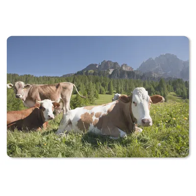 Produktbild von MuchoWow® Schreibtischunterlage Kühe - Gras - Schweiz 60x40 cm - XXL Mauspad - Großes Mauspad