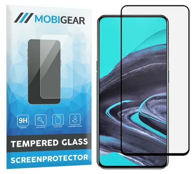 Produktbild von Mobigear Premium Displayschutz für OPPO Reno Z, gehärtetes Panzerglas, Displayschutzfolie - Kompatibel mit Hüllen - Schwarz