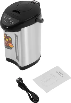 Image de Bouilloire électrique - Distributeur d'eau chaude - Capacité 4 L - 750 W - Acier inoxydable - Pour le bureau et la maison - Noir