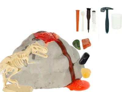 Obrázek produktu pro KIK KX3582 Sada pro malé archeology - sopka s kostrou dinosaura 2 v 1
