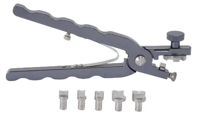 Produktbild von Federstegzange mit 5 Ersatzköpfen, Lederschneider, Uhrenarmbandversteller, Werkzeug zum Entfernen von Uhrenstiften, Aluminiumlegierung