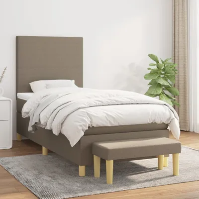 Produktbild von Boxspringbett mit Matratze Taupe 80x200 cm Stoff
