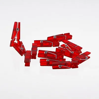 Produktbild von Miniklammern aus Acryl - rot - 35 mm - 12 Stück - 97292-30