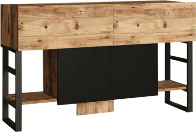 Produktbild von Konsolentisch Dmarfell, Ausziehbarer Mehrzwecktisch, Eingangskonsole, Regal mit Erweiterungen, 139x43h84 cm, Eiche