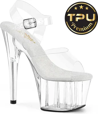 Produktbild von ADORE-708PREM Pleaser Damen High Heels Pole Dance Plateausandaletten klar TPU