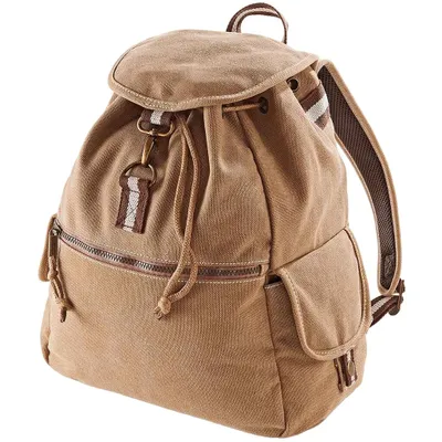 Image de Quadra - Sac à dos, vintage, toile PC6620 (taille unique) (Sable)