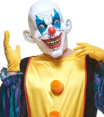 Produktbild von Halloween Clown Latex Maske lachend für Erwachsene bunt - Einheitsgröße